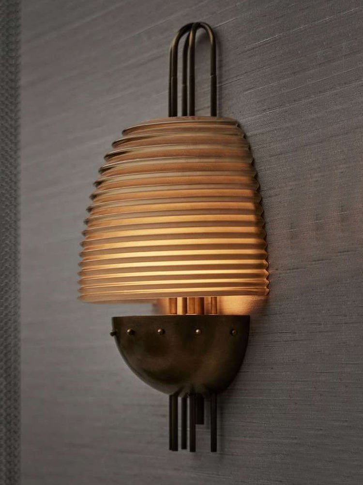 Brys Industrial Ribbed Brass Wall Lamp-Neutral Decor