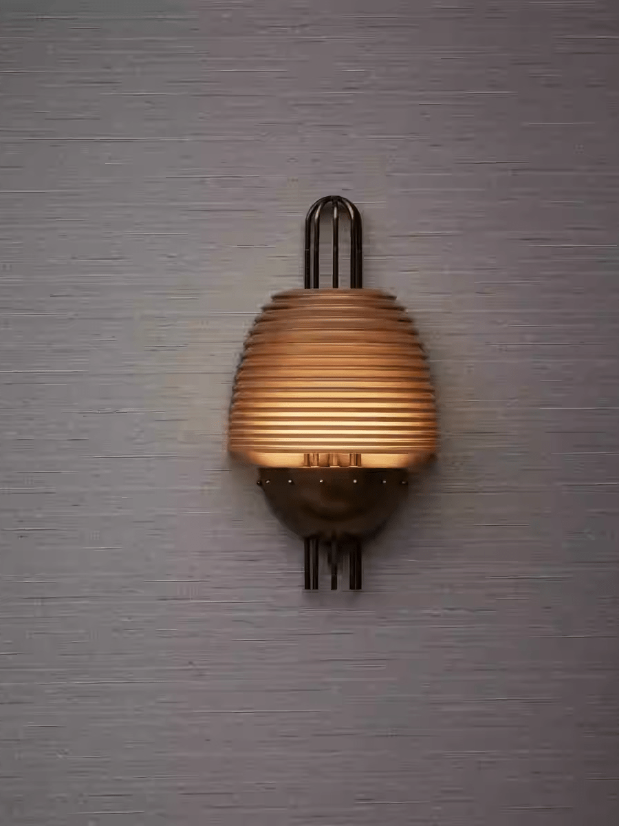 Brys Industrial Ribbed Brass Wall Lamp-Neutral Decor