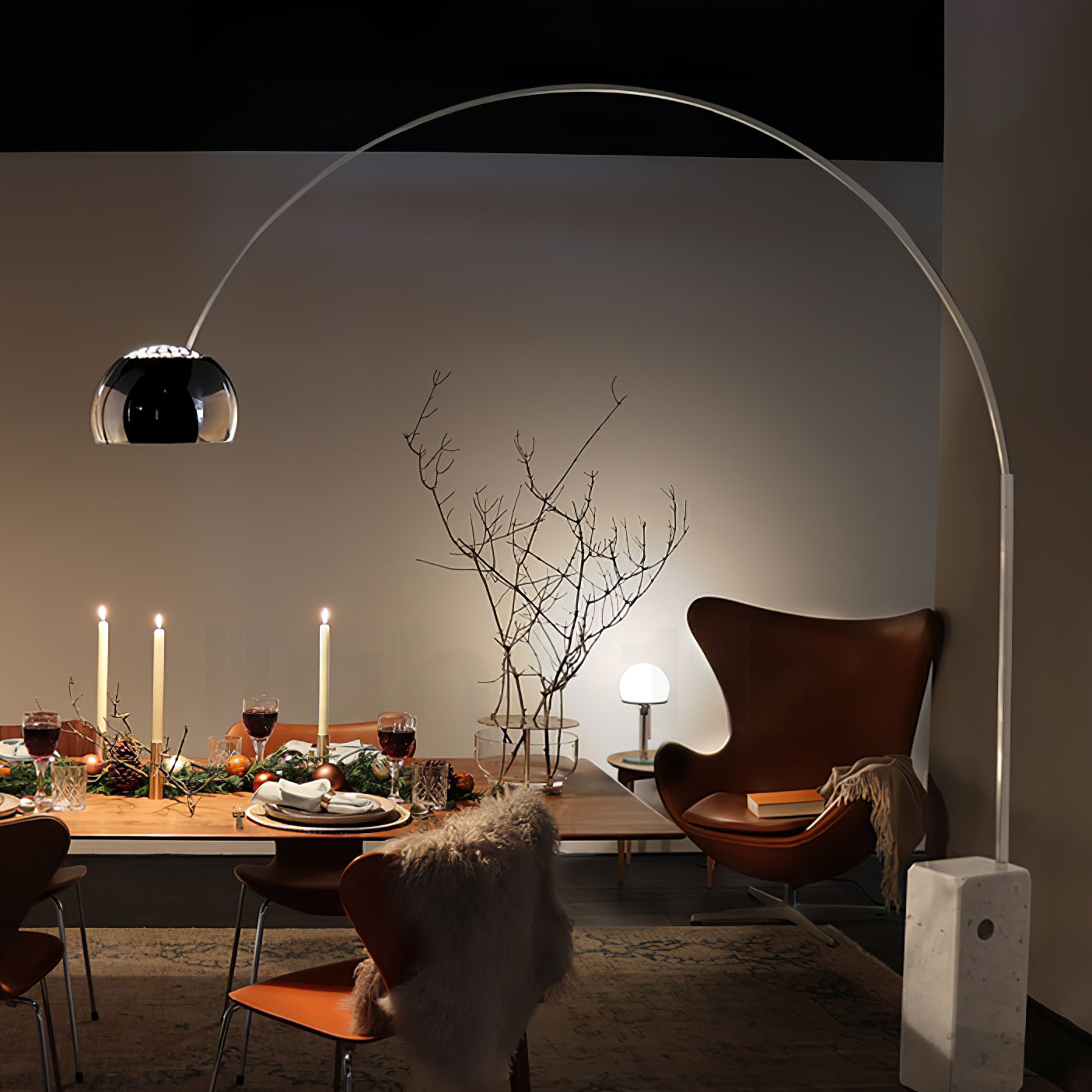 Alevra Steel Marble Floor Lamp-Neutral Decor