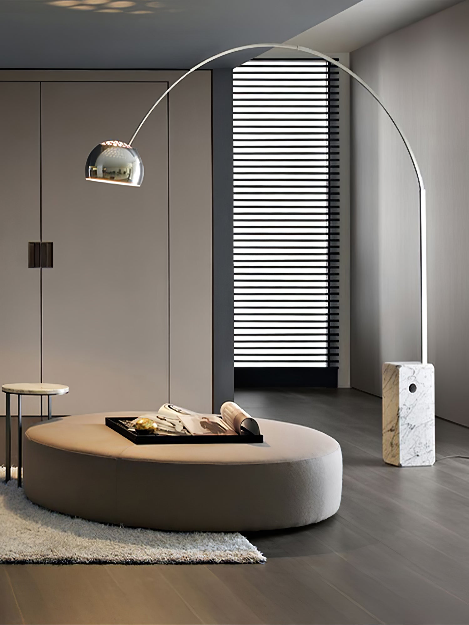 Alevra Steel Marble Floor Lamp-Neutral Decor