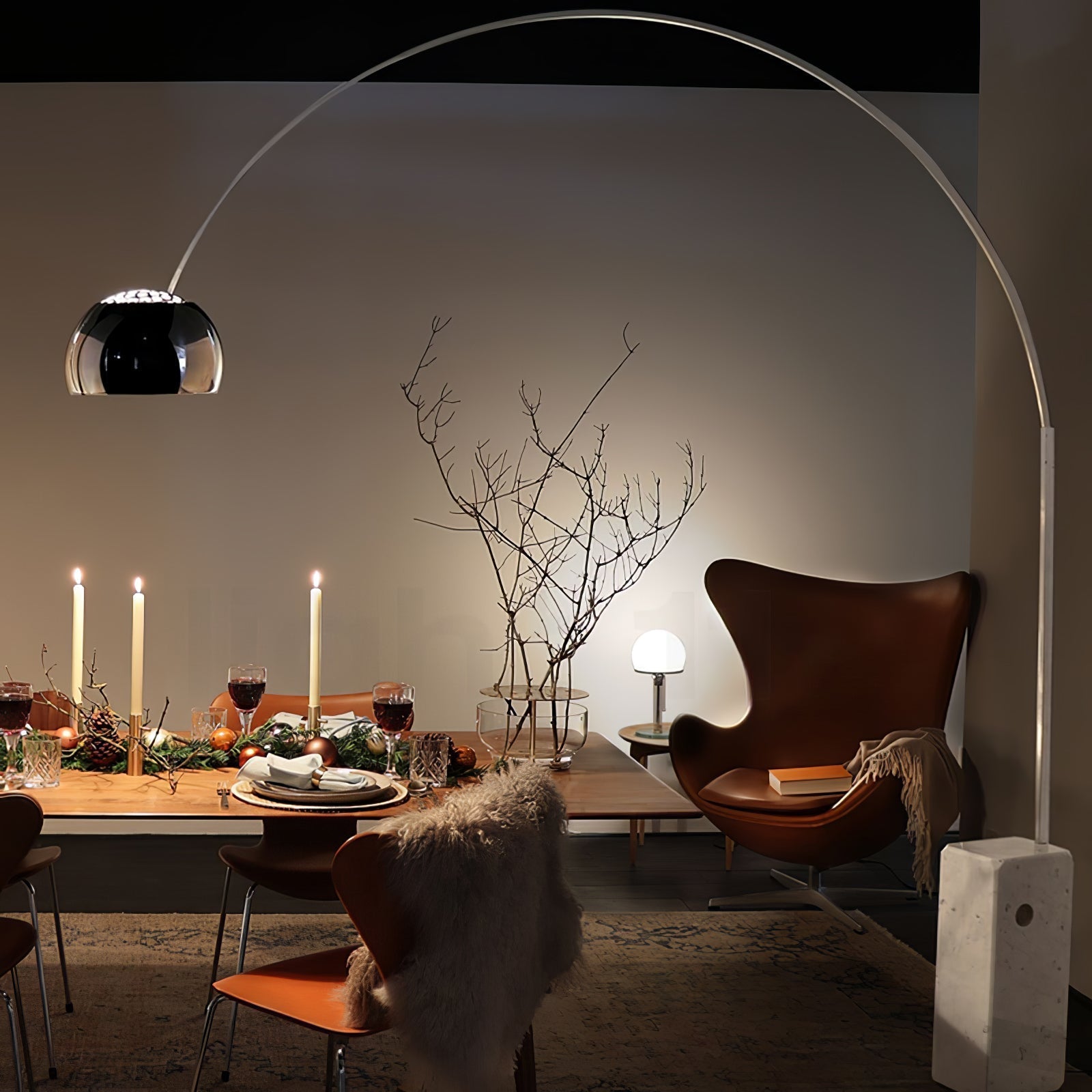 Alevra Steel Marble Floor Lamp-Neutral Decor