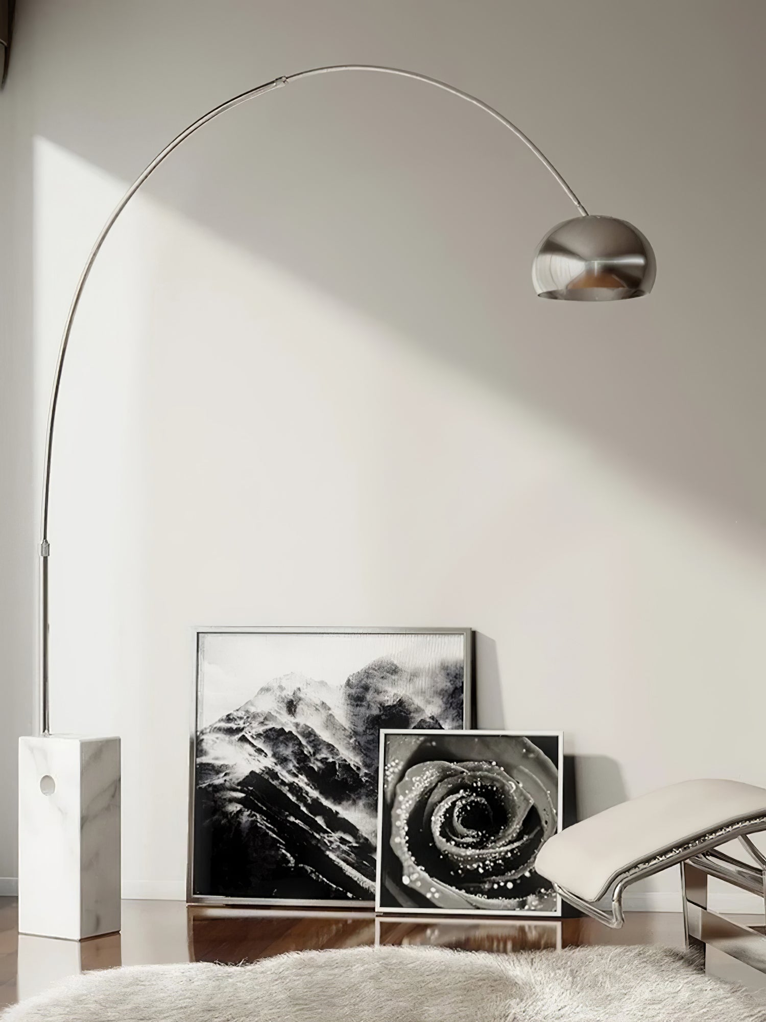 Alevra Steel Marble Floor Lamp-Neutral Decor