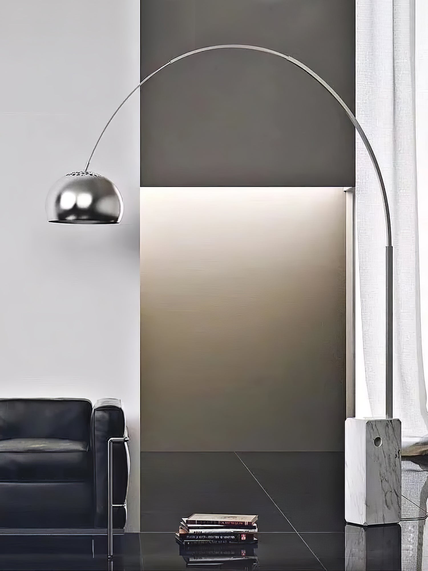 Alevra Steel Marble Floor Lamp-Neutral Decor