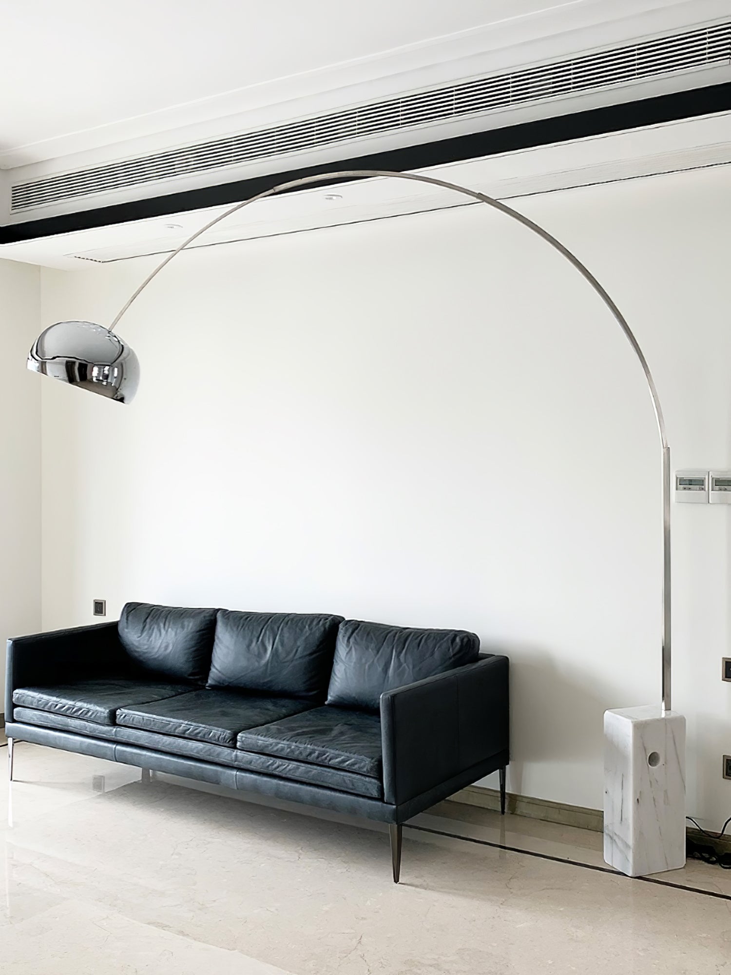 Alevra Steel Marble Floor Lamp-Neutral Decor