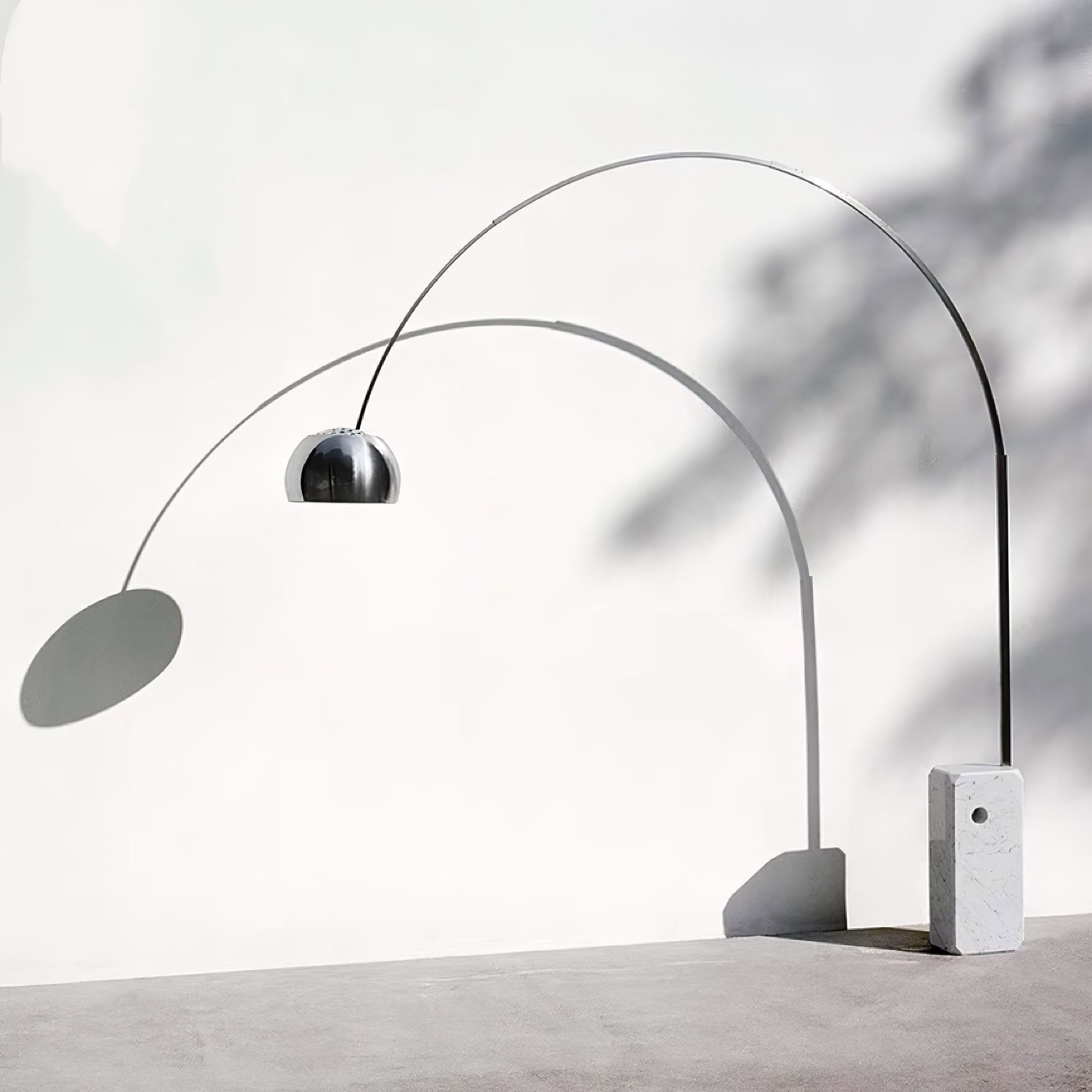 Alevra Steel Marble Floor Lamp-Neutral Decor