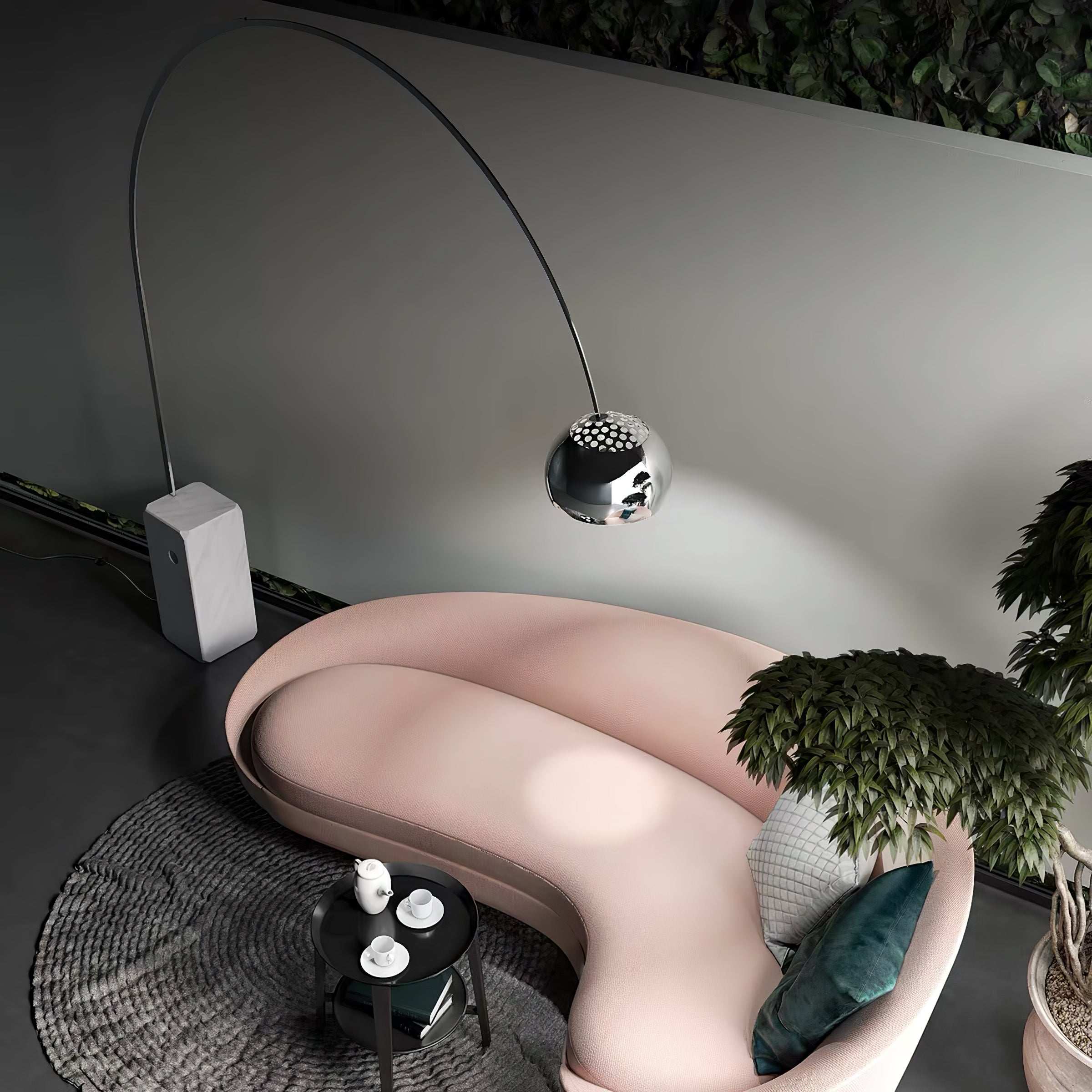 Alevra Steel Marble Floor Lamp-Neutral Decor