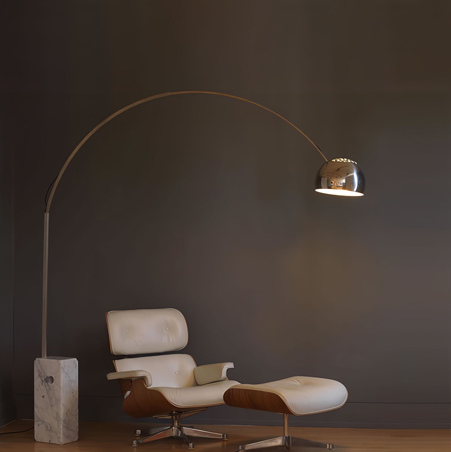 Alevra Steel Marble Floor Lamp-Neutral Decor
