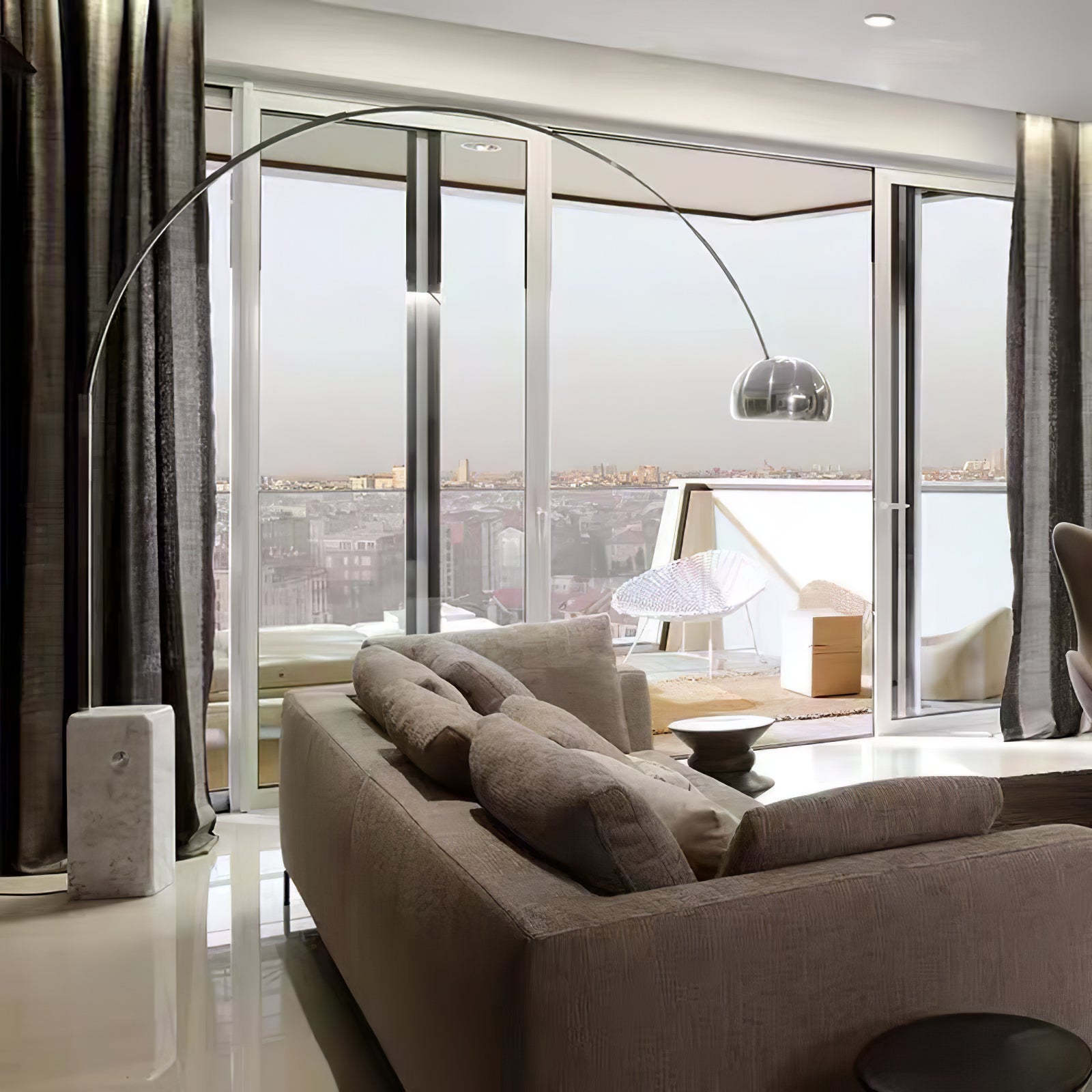 Alevra Steel Marble Floor Lamp-Neutral Decor