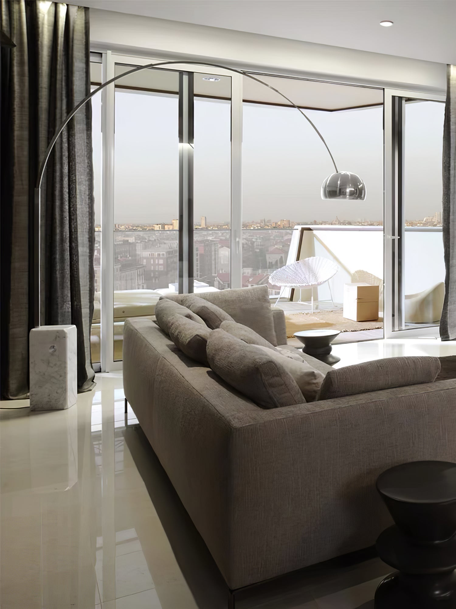 Alevra Steel Marble Floor Lamp-Neutral Decor