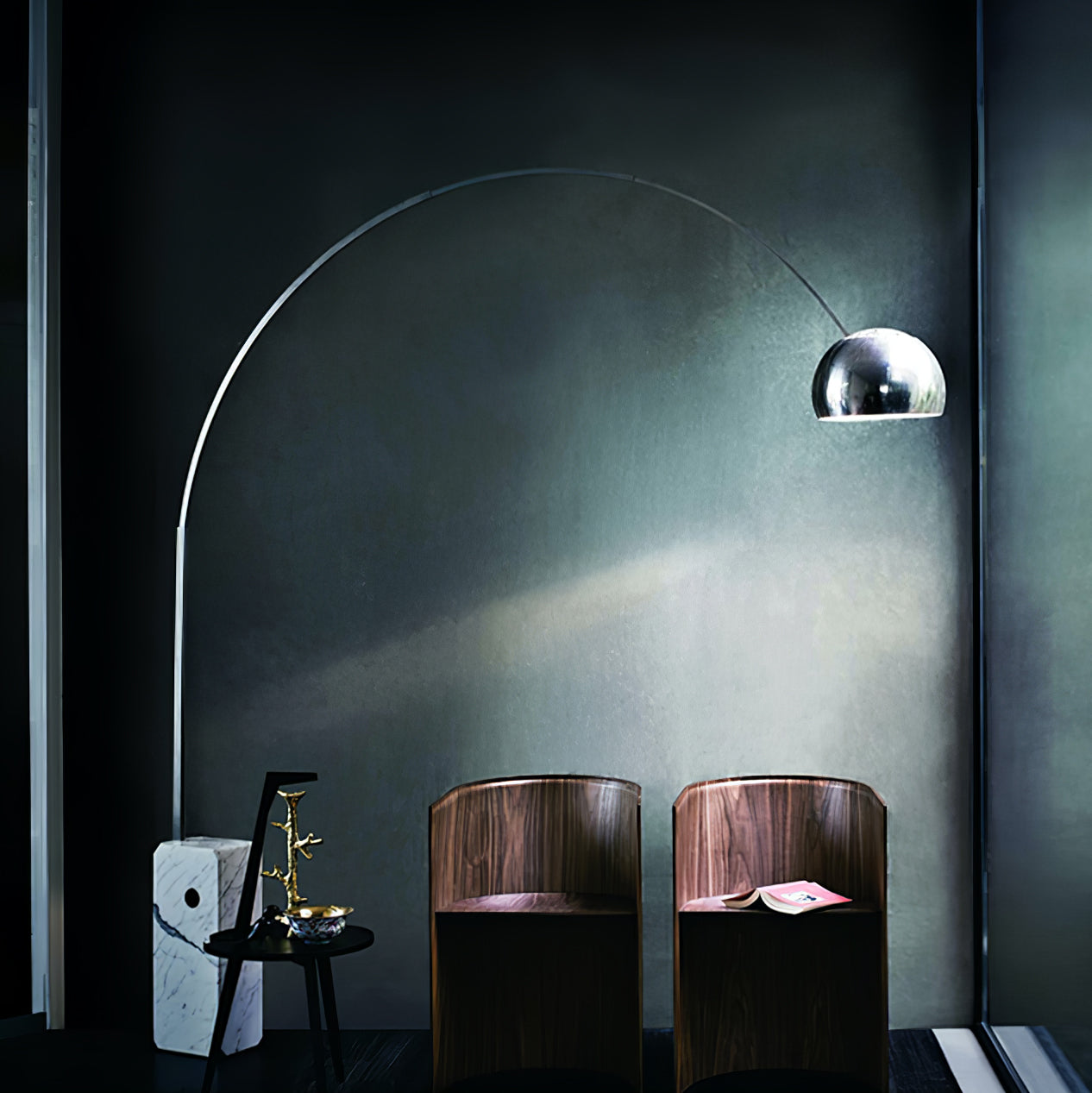 Alevra Steel Marble Floor Lamp-Neutral Decor
