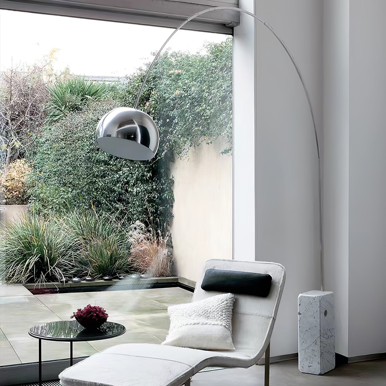 Alevra Steel Marble Floor Lamp-Neutral Decor