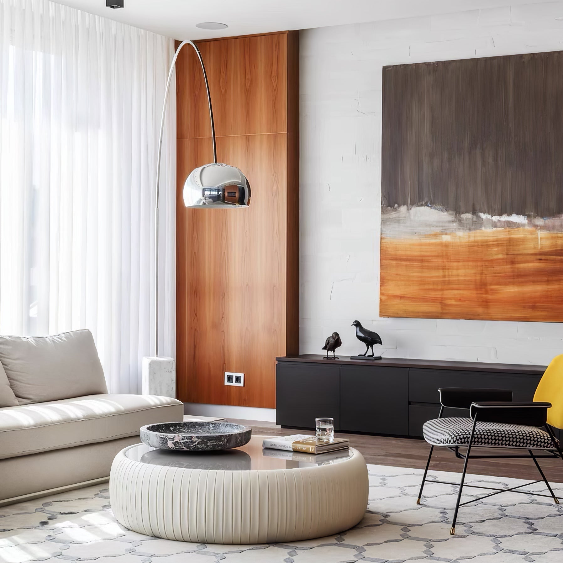 Alevra Steel Marble Floor Lamp-Neutral Decor