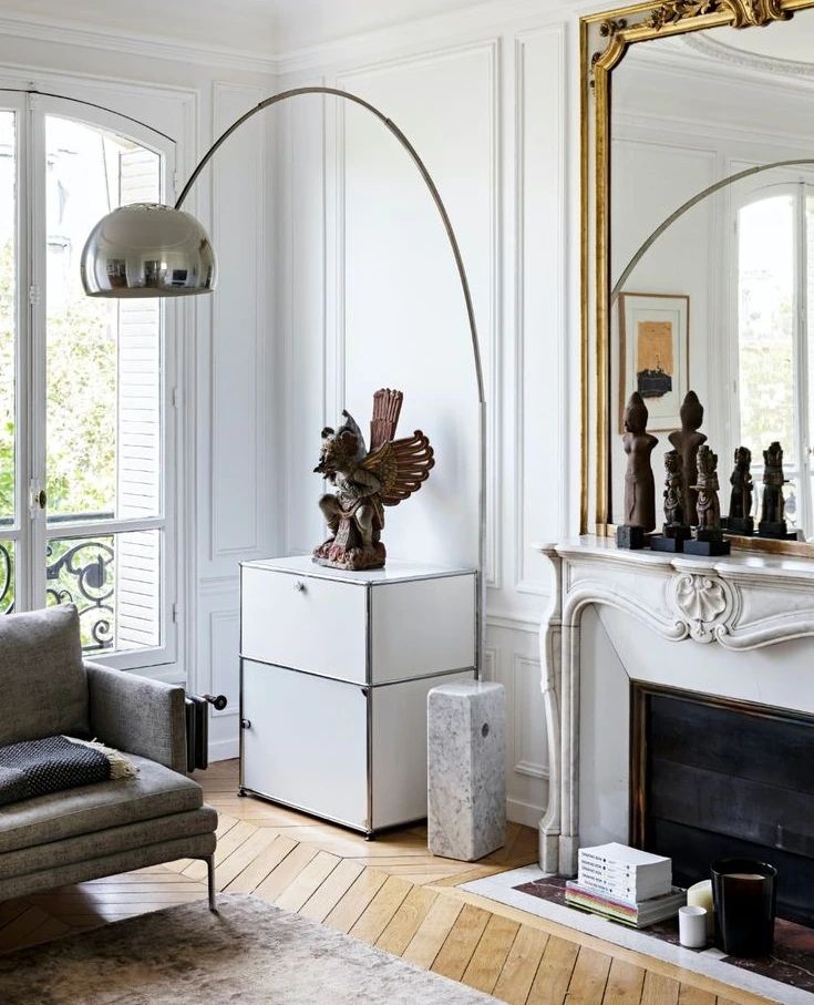 Alevra Steel Marble Floor Lamp-Neutral Decor