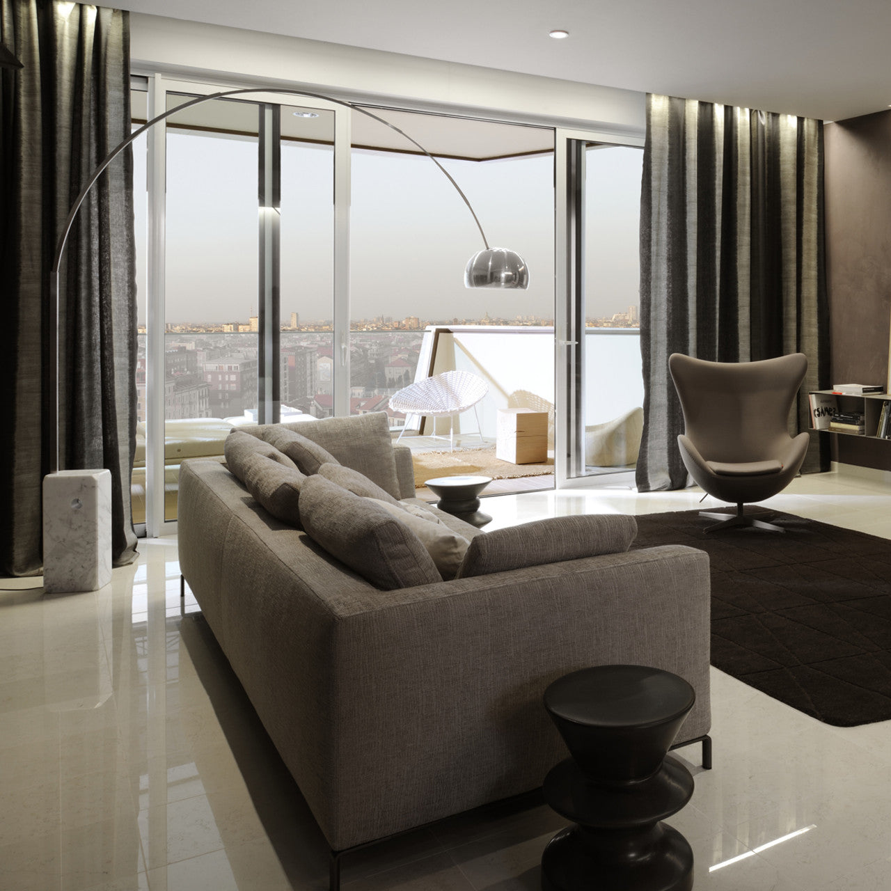 Alevra Steel Marble Floor Lamp-Neutral Decor
