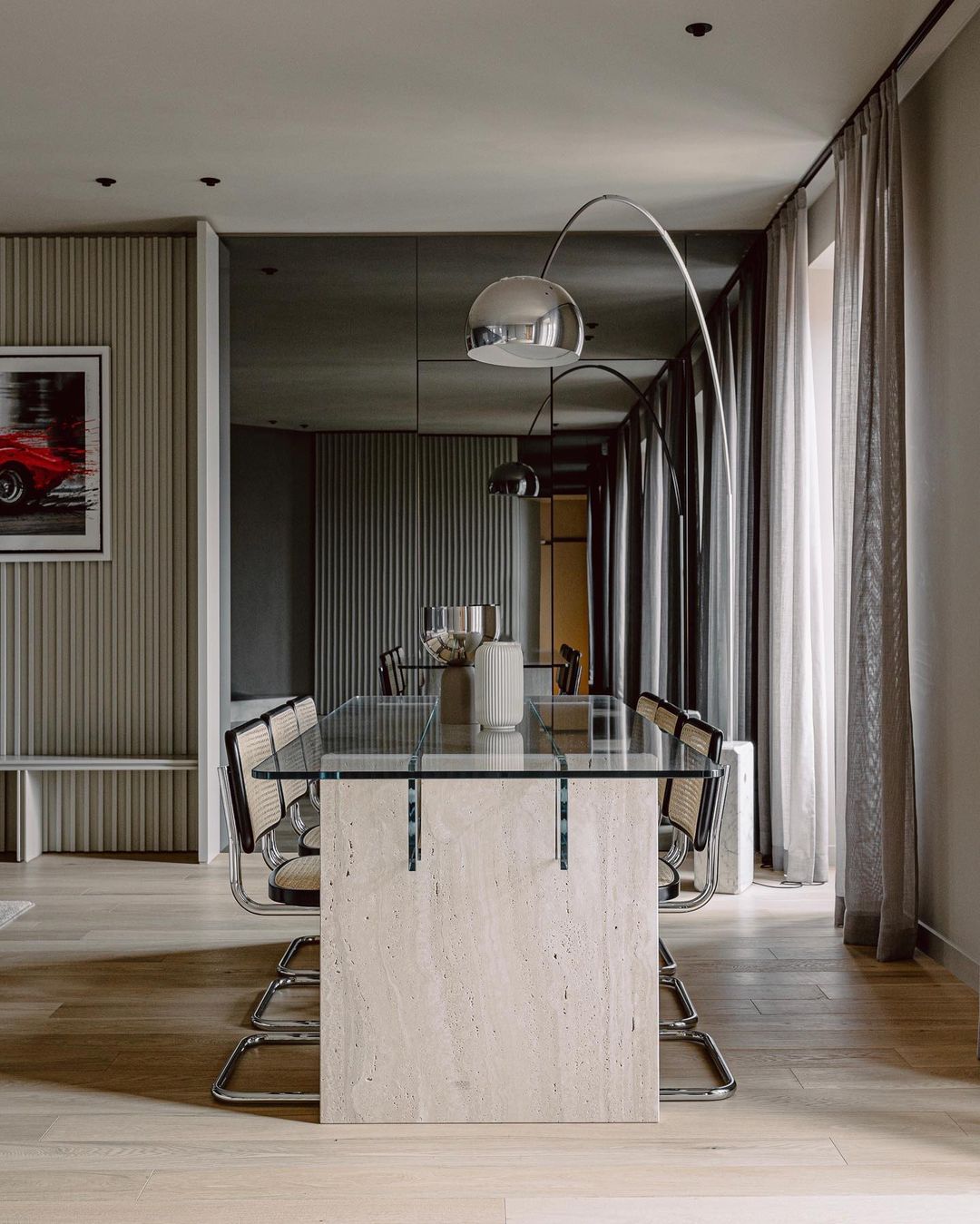 Alevra Steel Marble Floor Lamp-Neutral Decor