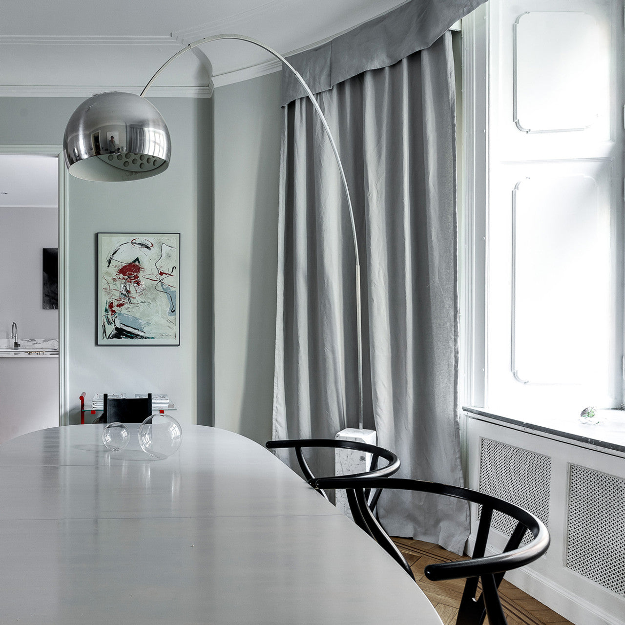 Alevra Steel Marble Floor Lamp-Neutral Decor