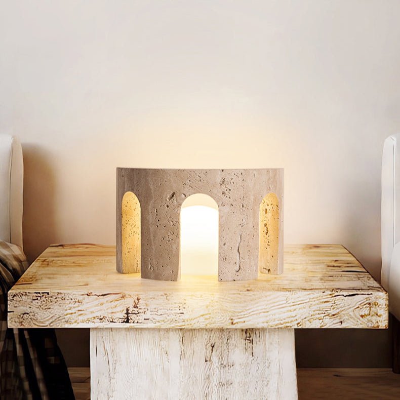 Drav Stone Table Light-Neutral Decor