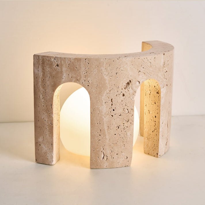 Drav Stone Table Light-Neutral Decor