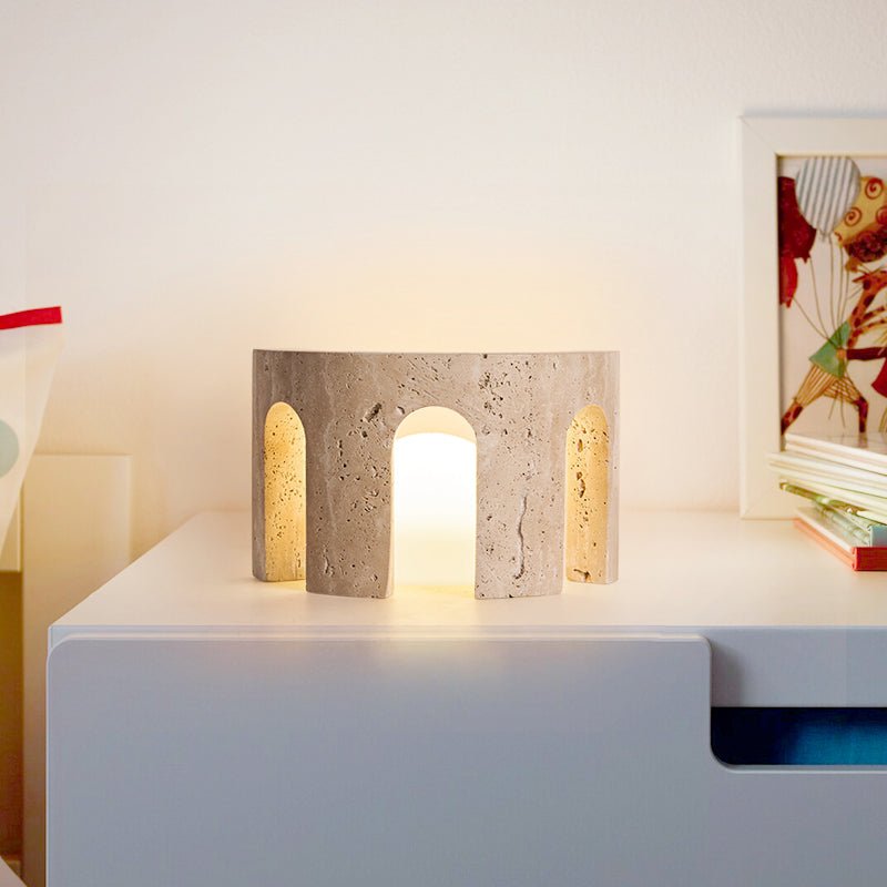 Drav Stone Table Light-Neutral Decor