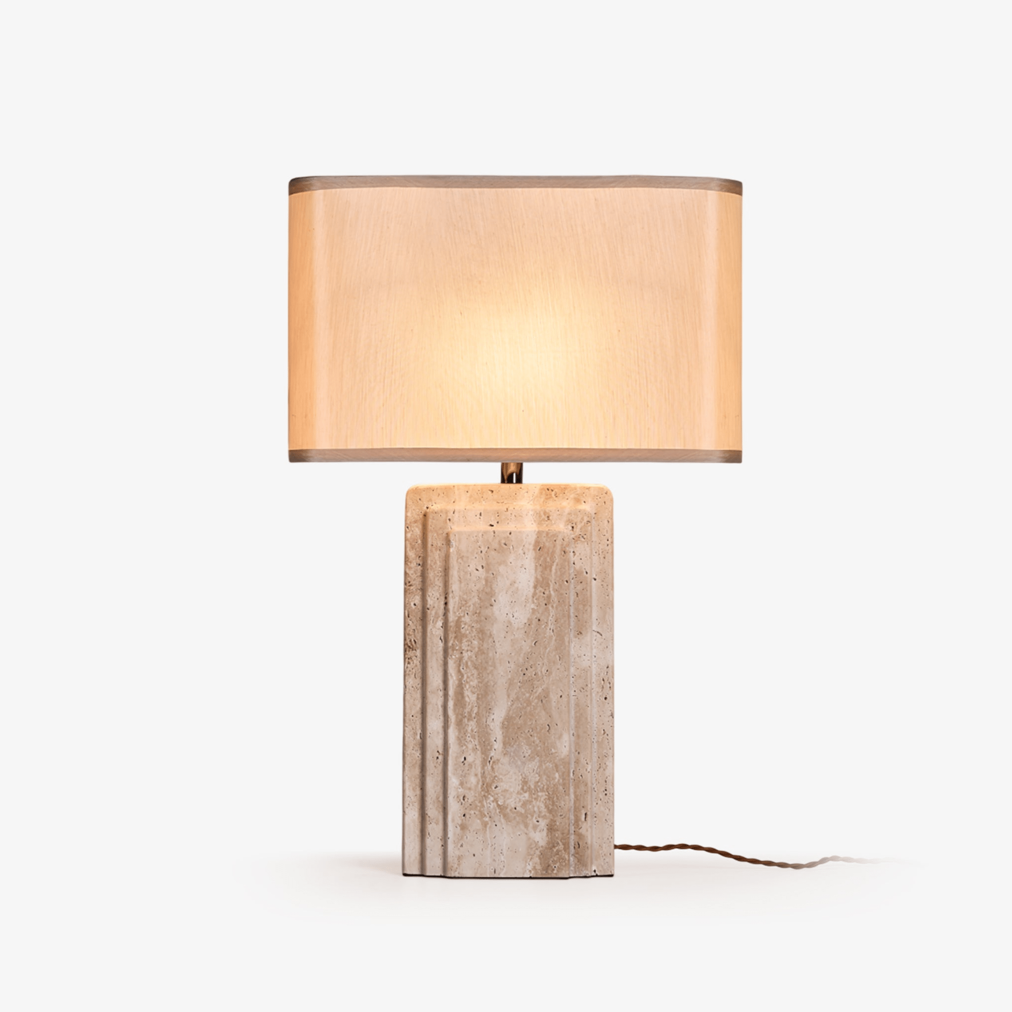 Cocare Travertine Table Lamp-Neutral Decor