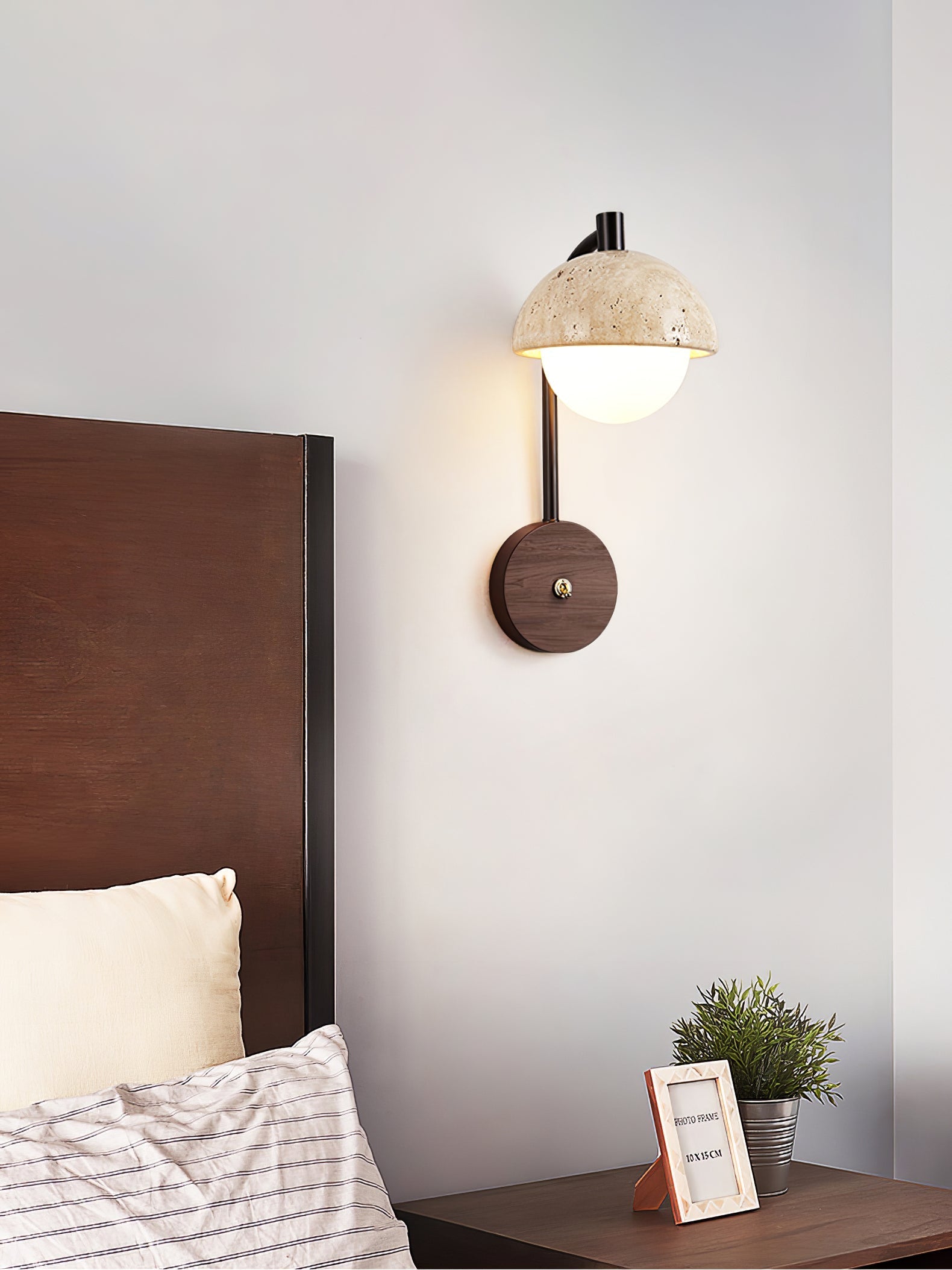 Arlo Travertine Wall Light-Neutral Decor
