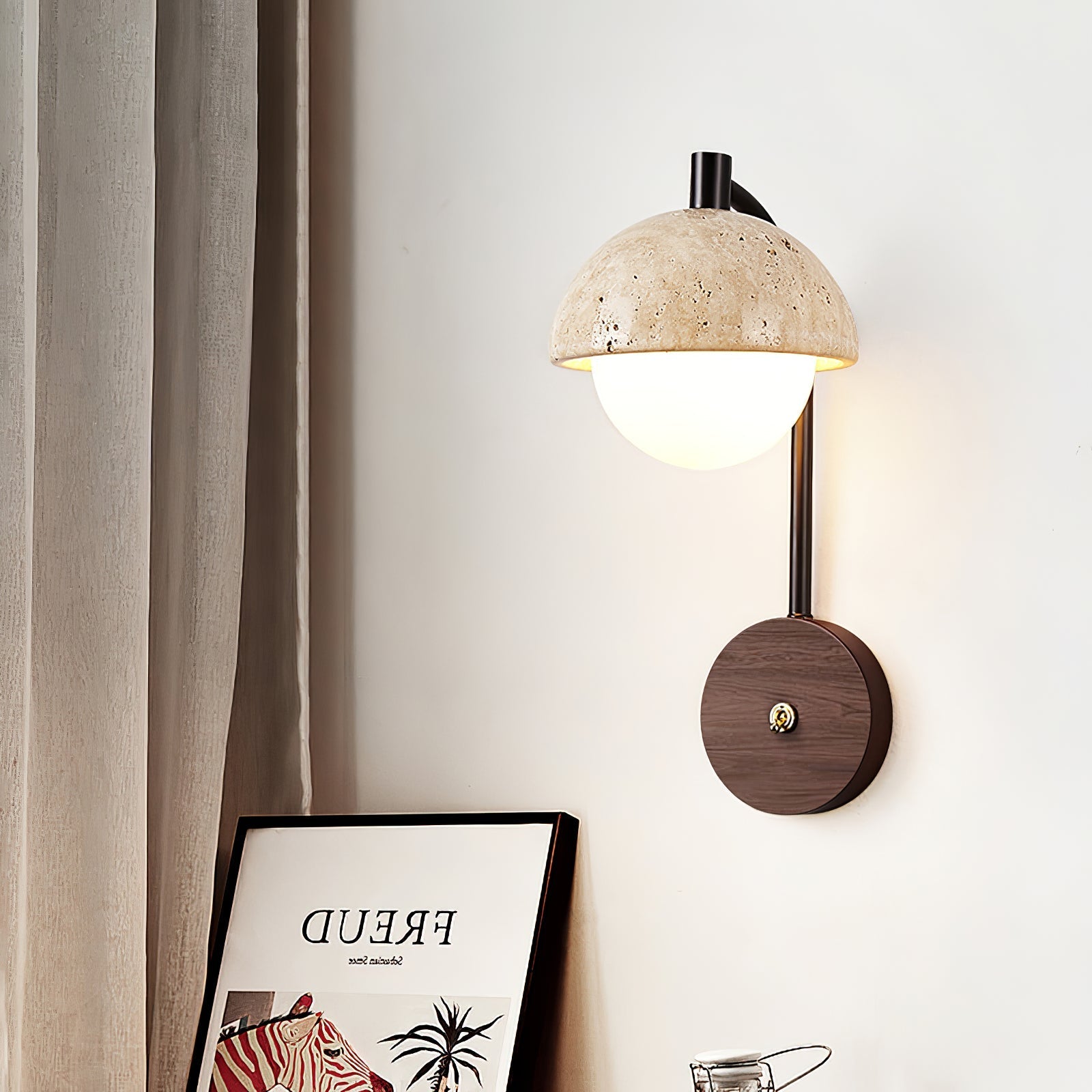 Arlo Travertine Wall Light-Neutral Decor