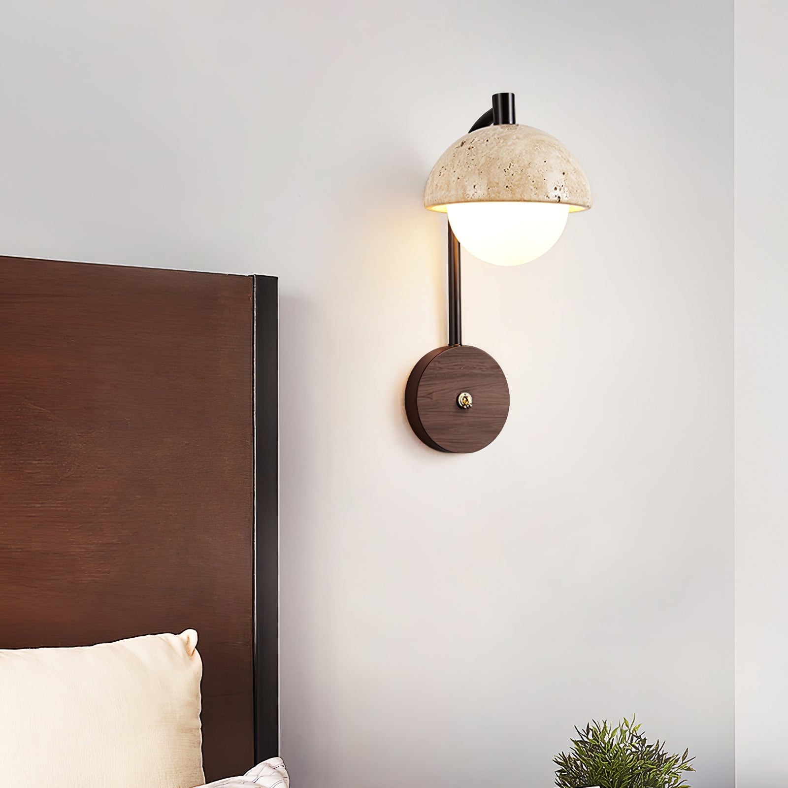 Arlo Travertine Wall Light-Neutral Decor