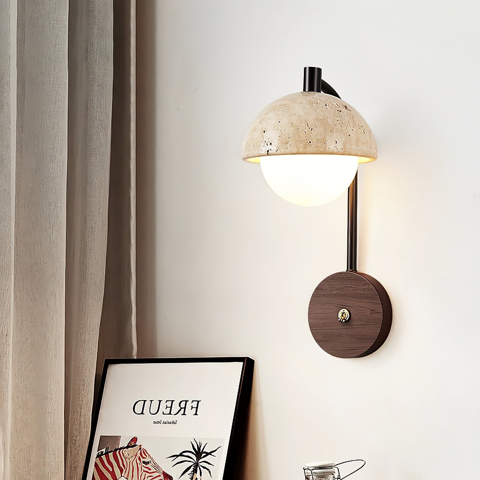 Arlo Travertine Wall Light-Neutral Decor