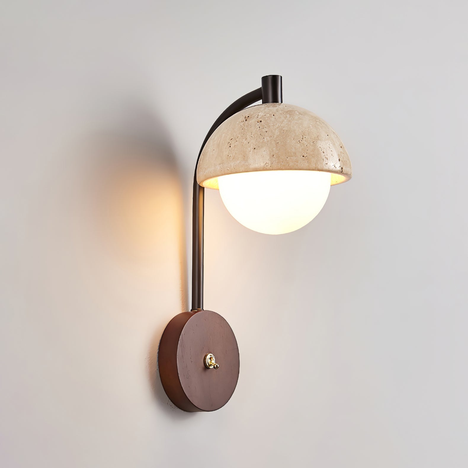 Arlo Travertine Wall Light-Neutral Decor