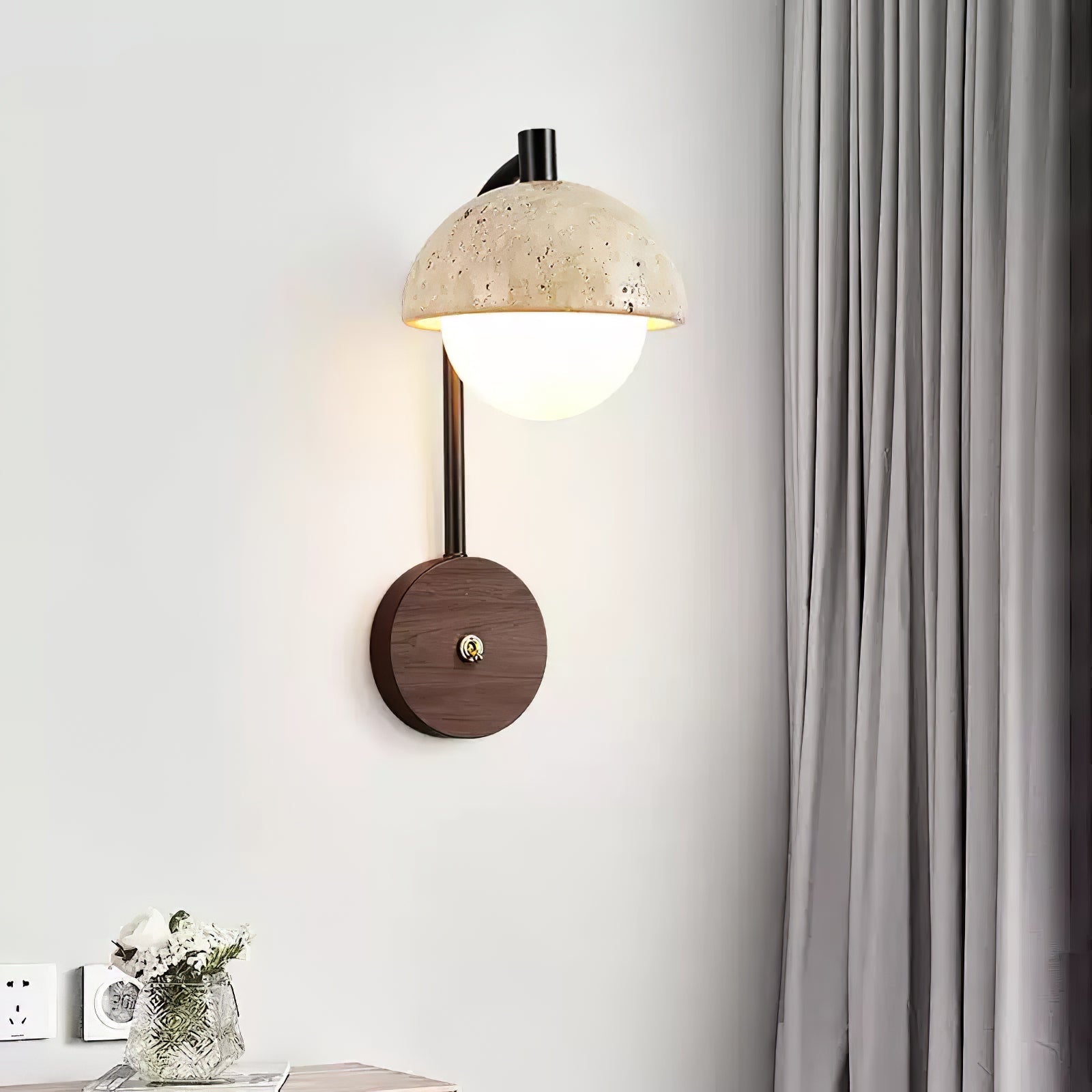Arlo Travertine Wall Light-Neutral Decor