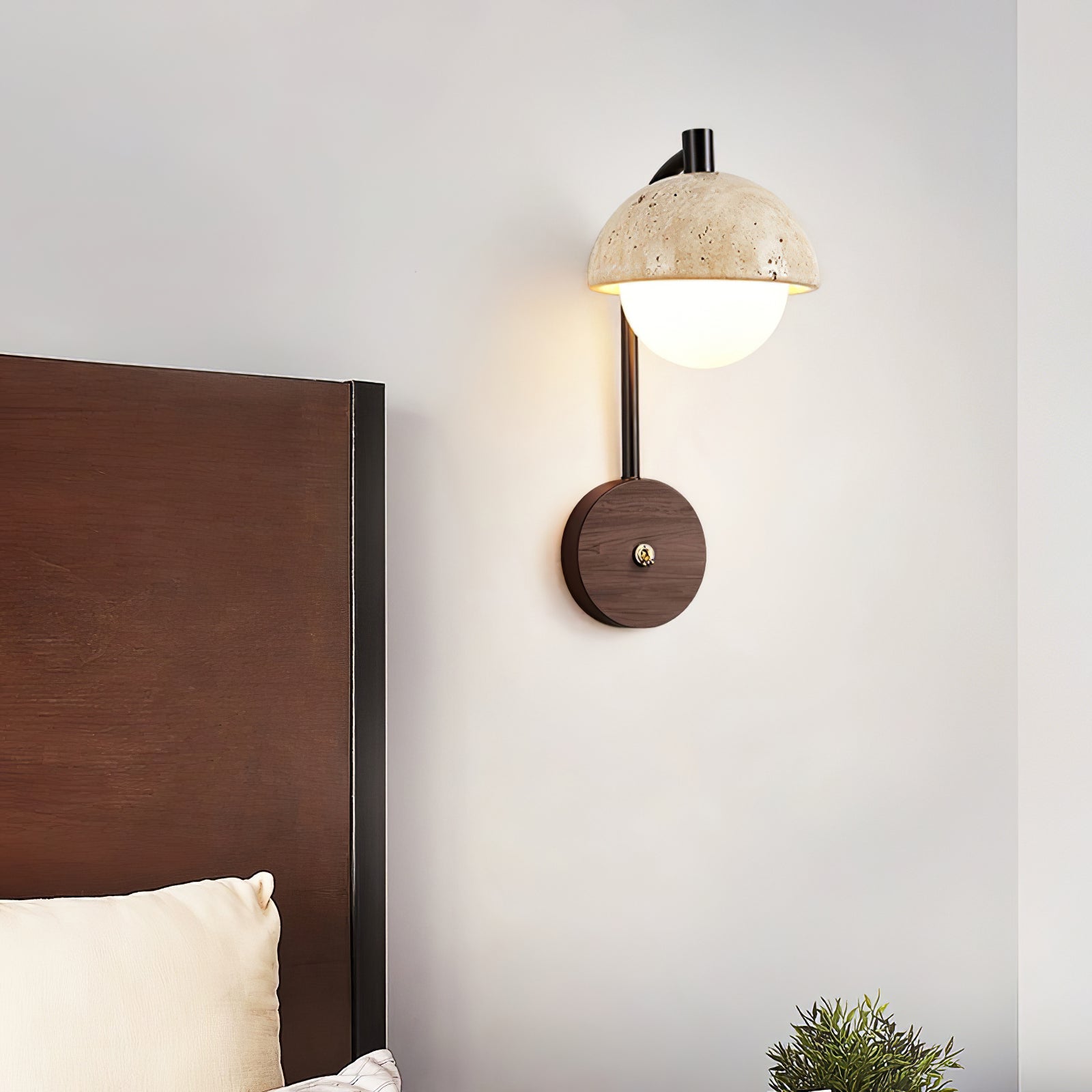 Arlo Travertine Wall Light-Neutral Decor