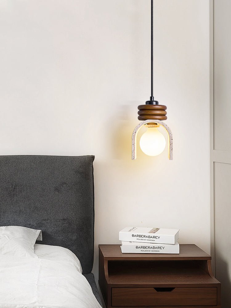 Quinn Modern Yellow Travertine Pendant Lamp-Neutral Decor