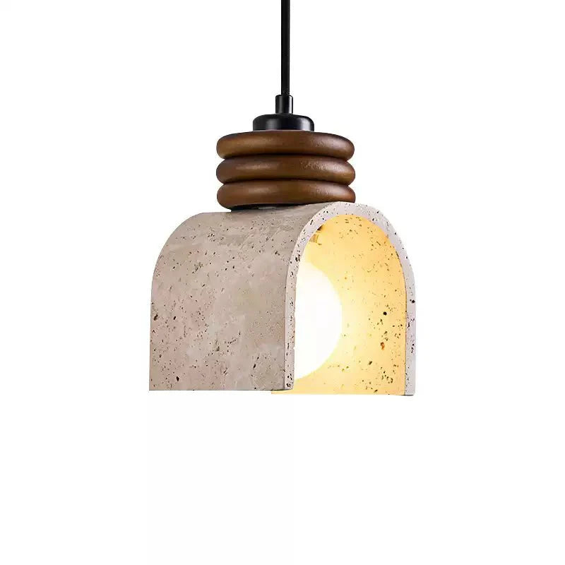 Quinn Modern Yellow Travertine Pendant Lamp-Neutral Decor