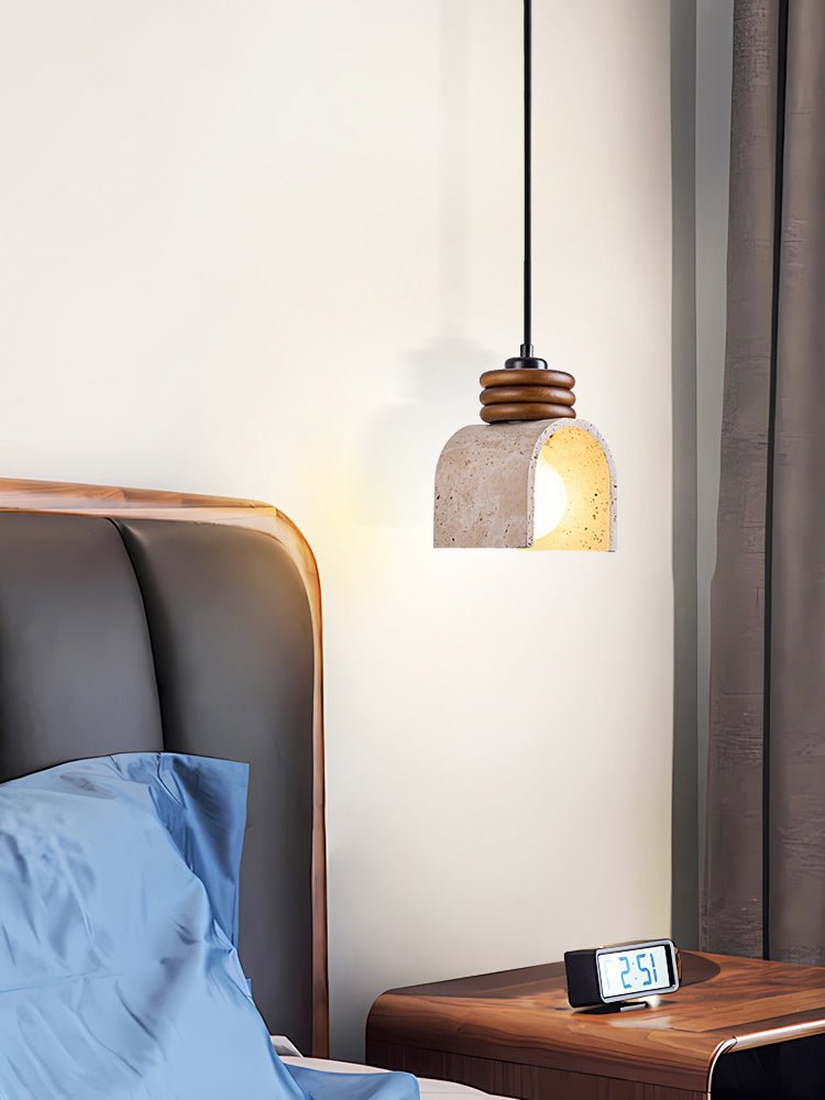 Quinn Modern Yellow Travertine Pendant Lamp-Neutral Decor