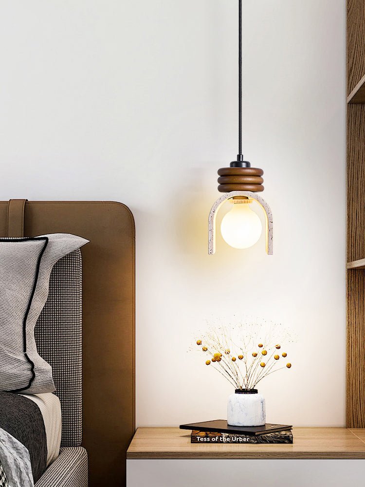 Quinn Modern Yellow Travertine Pendant Lamp-Neutral Decor