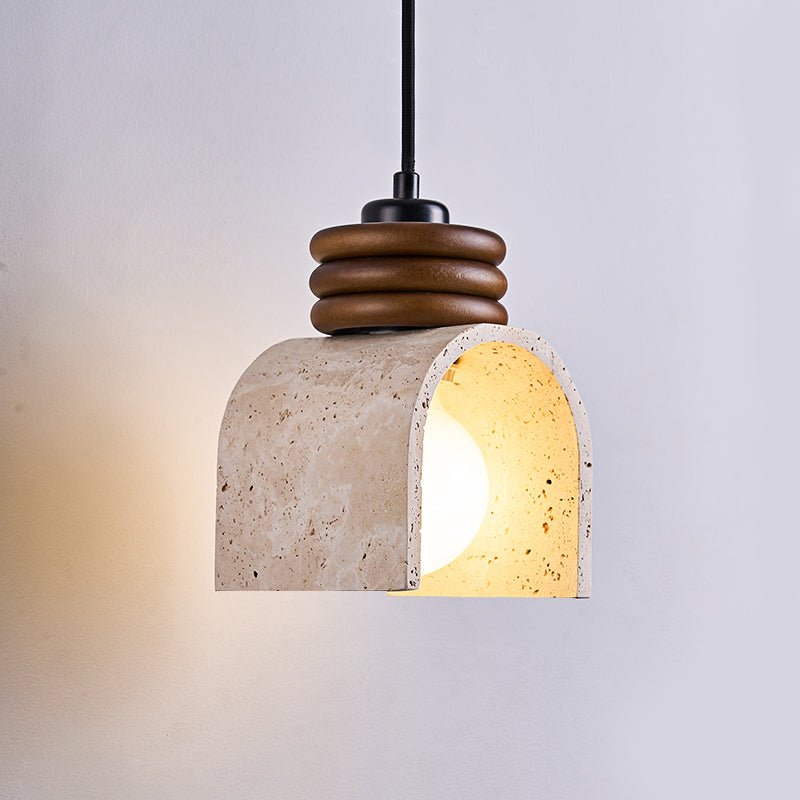 Quinn Modern Yellow Travertine Pendant Lamp-Neutral Decor