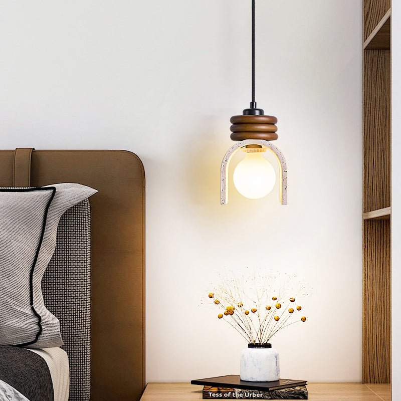 Quinn Modern Yellow Travertine Pendant Lamp-Neutral Decor