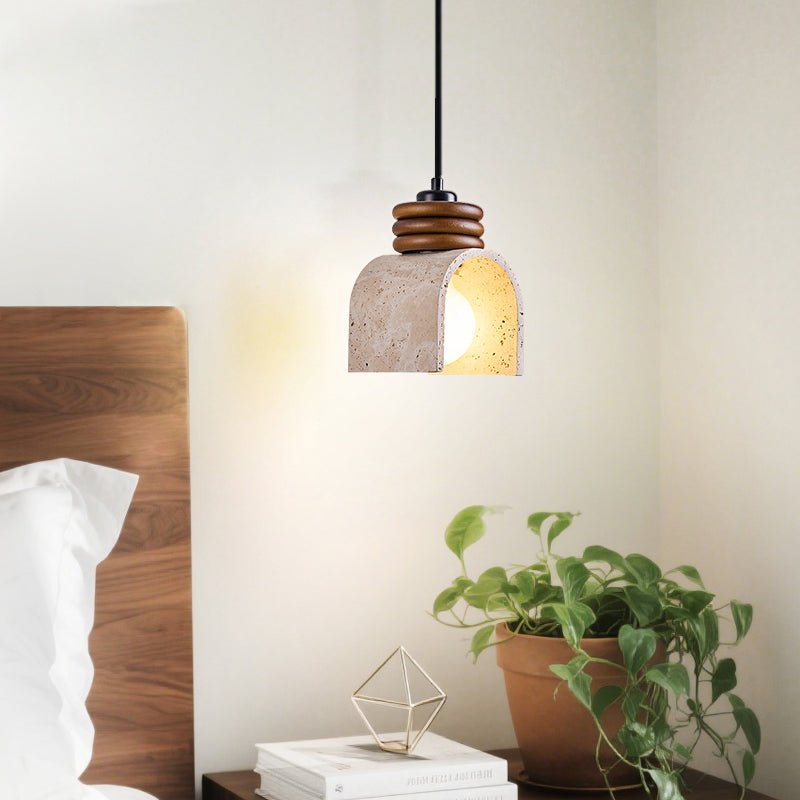 Quinn Modern Yellow Travertine Pendant Lamp-Neutral Decor