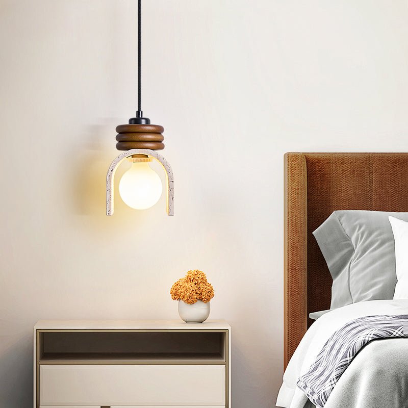 Quinn Modern Yellow Travertine Pendant Lamp-Neutral Decor