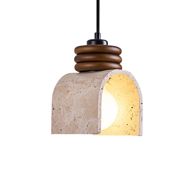 Quinn Modern Yellow Travertine Pendant Lamp-Neutral Decor
