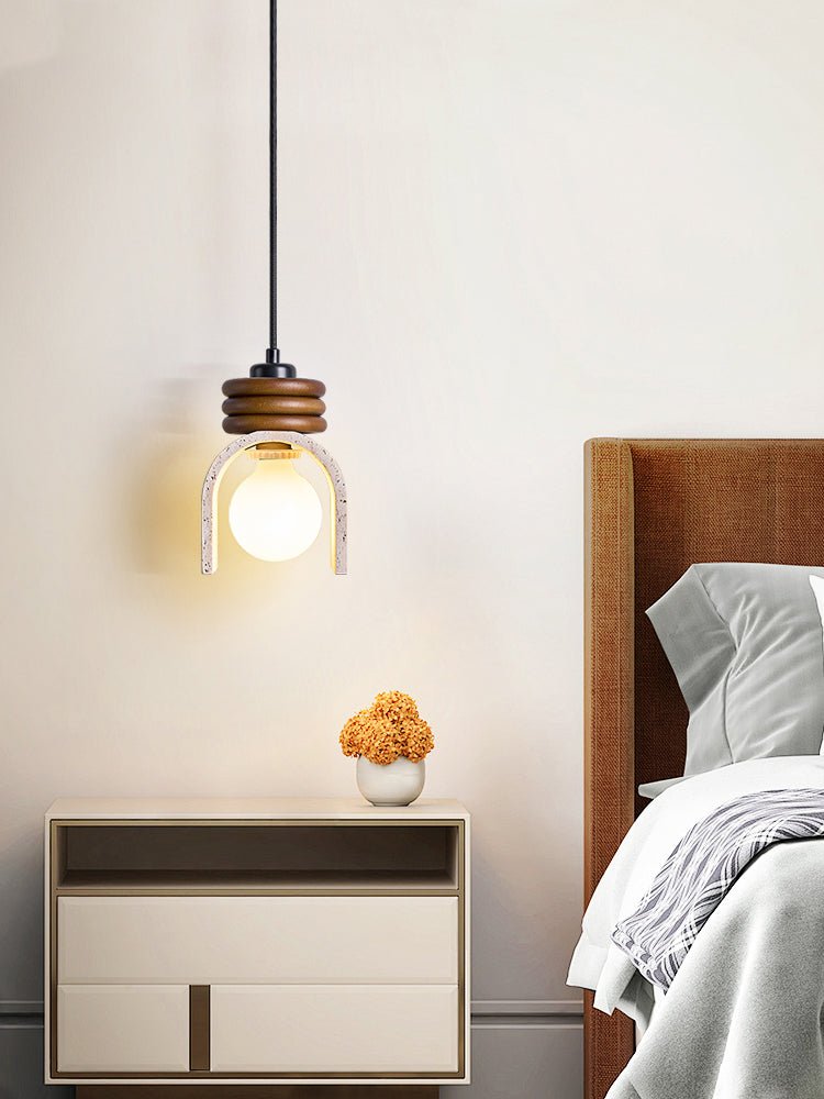 Quinn Modern Yellow Travertine Pendant Lamp-Neutral Decor