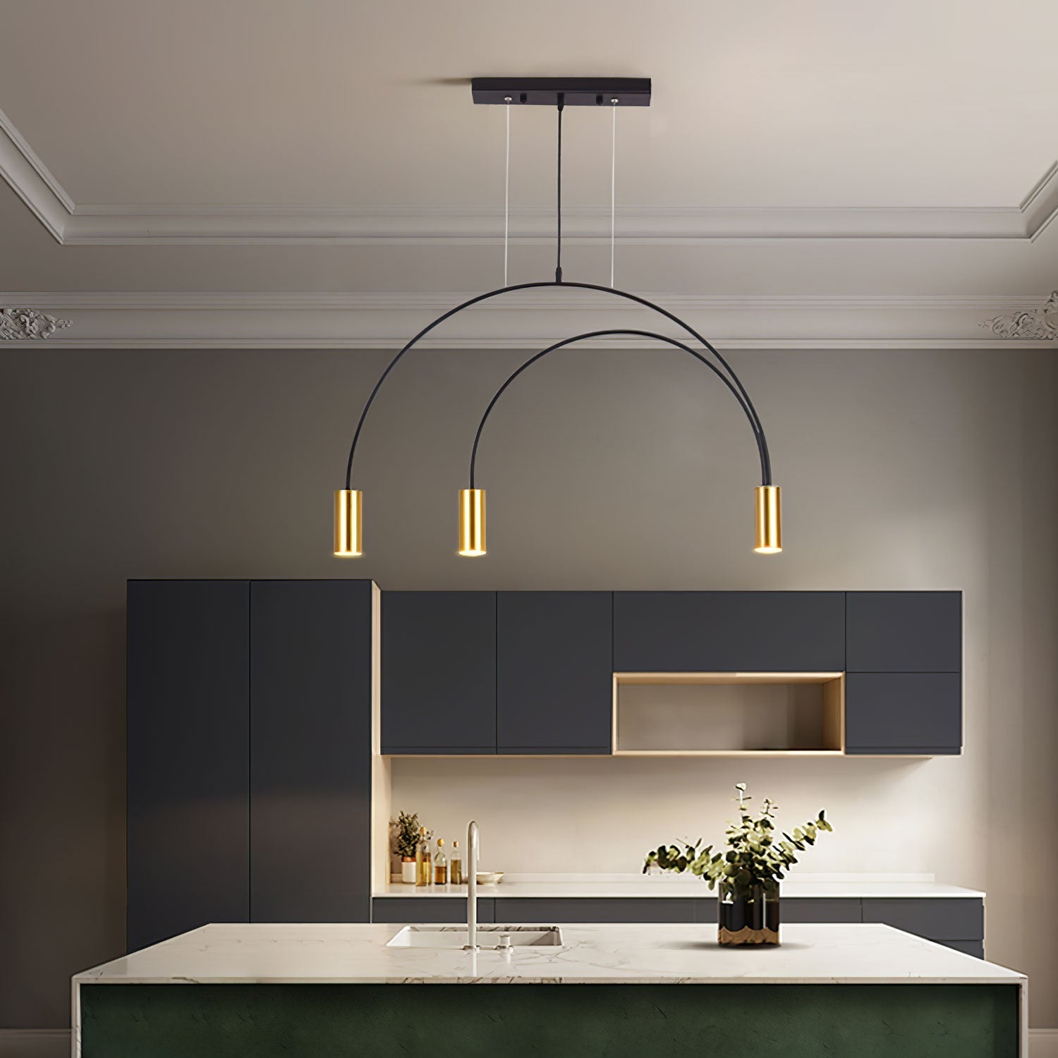 Noriel Pendant Lamp Overlapping Cylinder Minimalist Dining Room-Neutral Decor