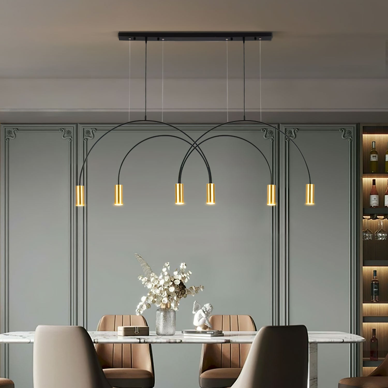 Noriel Pendant Lamp Overlapping Cylinder Minimalist Dining Room-Neutral Decor