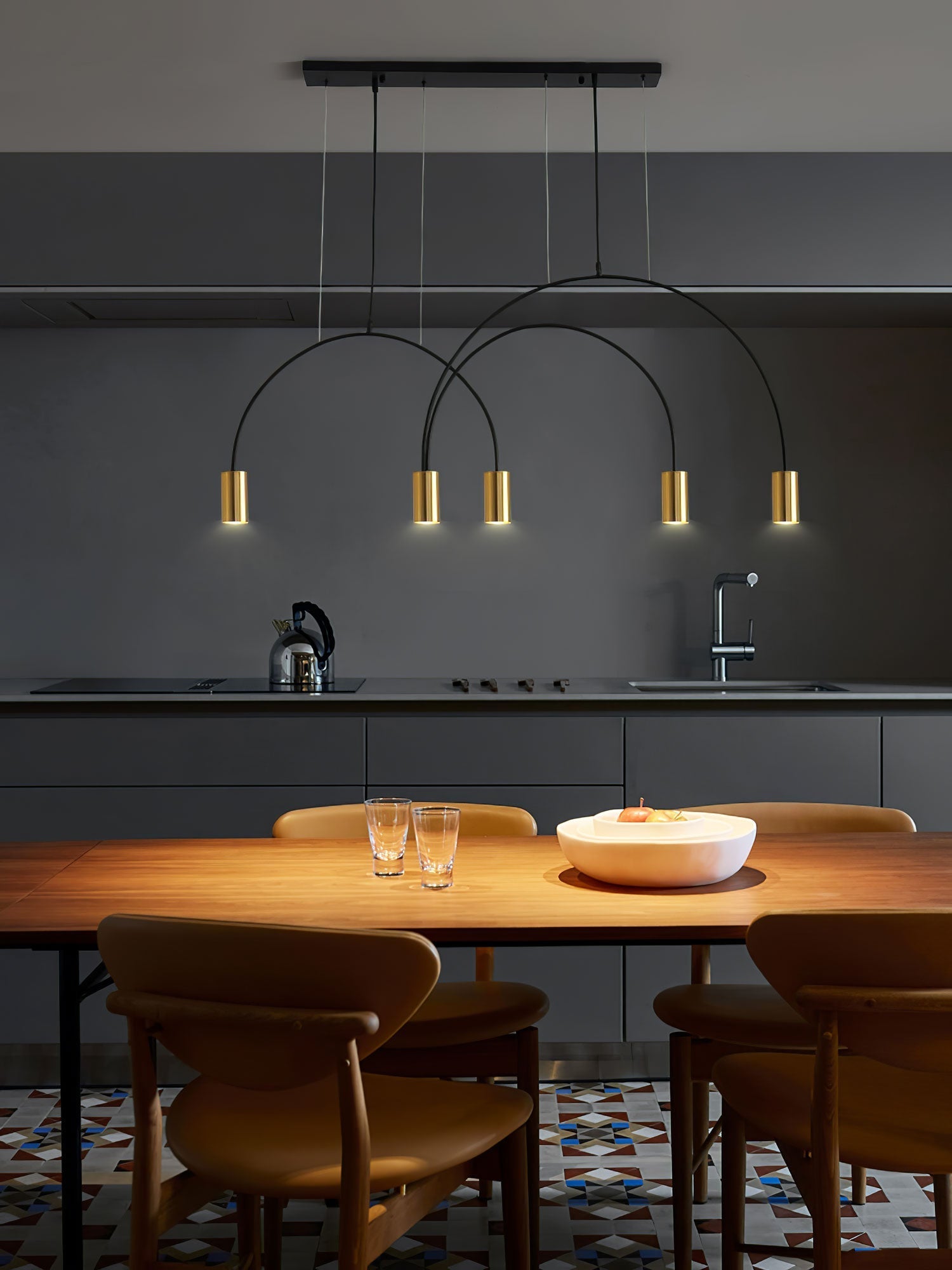 Noriel Pendant Lamp Overlapping Cylinder Minimalist Dining Room-Neutral Decor