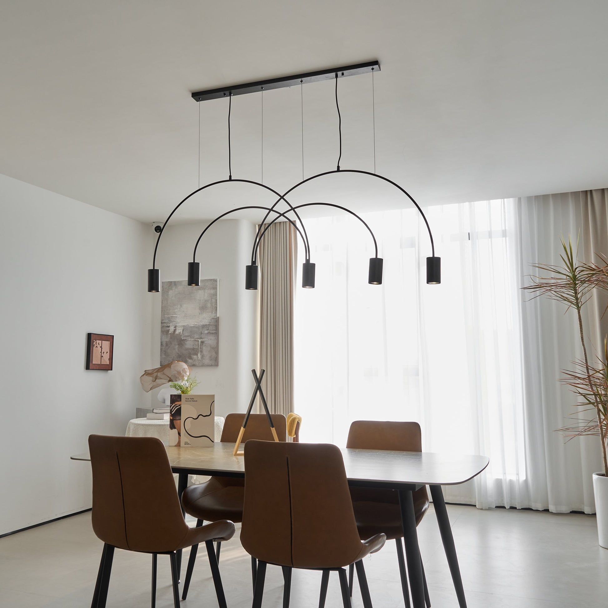 Noriel Pendant Lamp Overlapping Cylinder Minimalist Dining Room-Neutral Decor