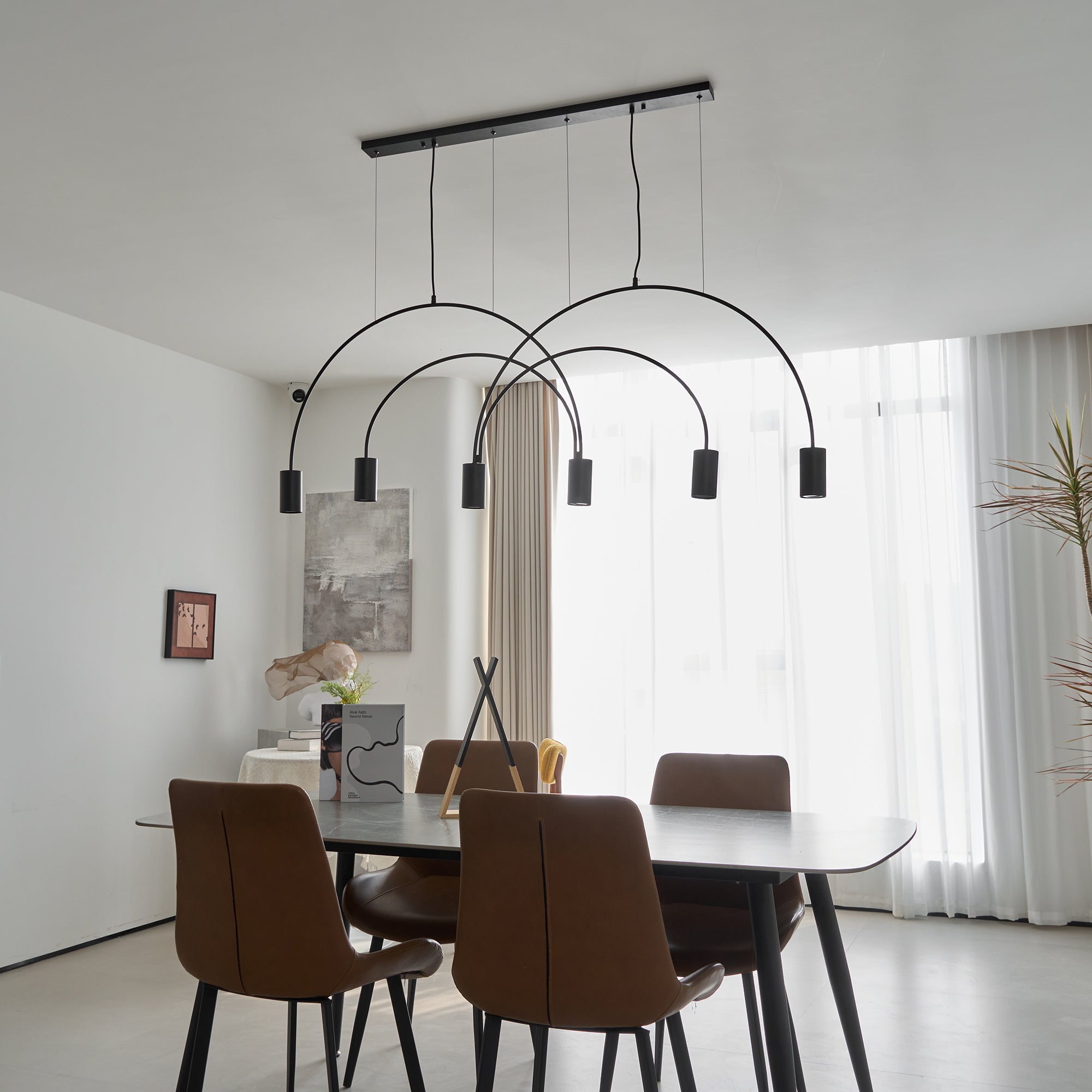Noriel Pendant Lamp Overlapping Cylinder Minimalist Dining Room-Neutral Decor