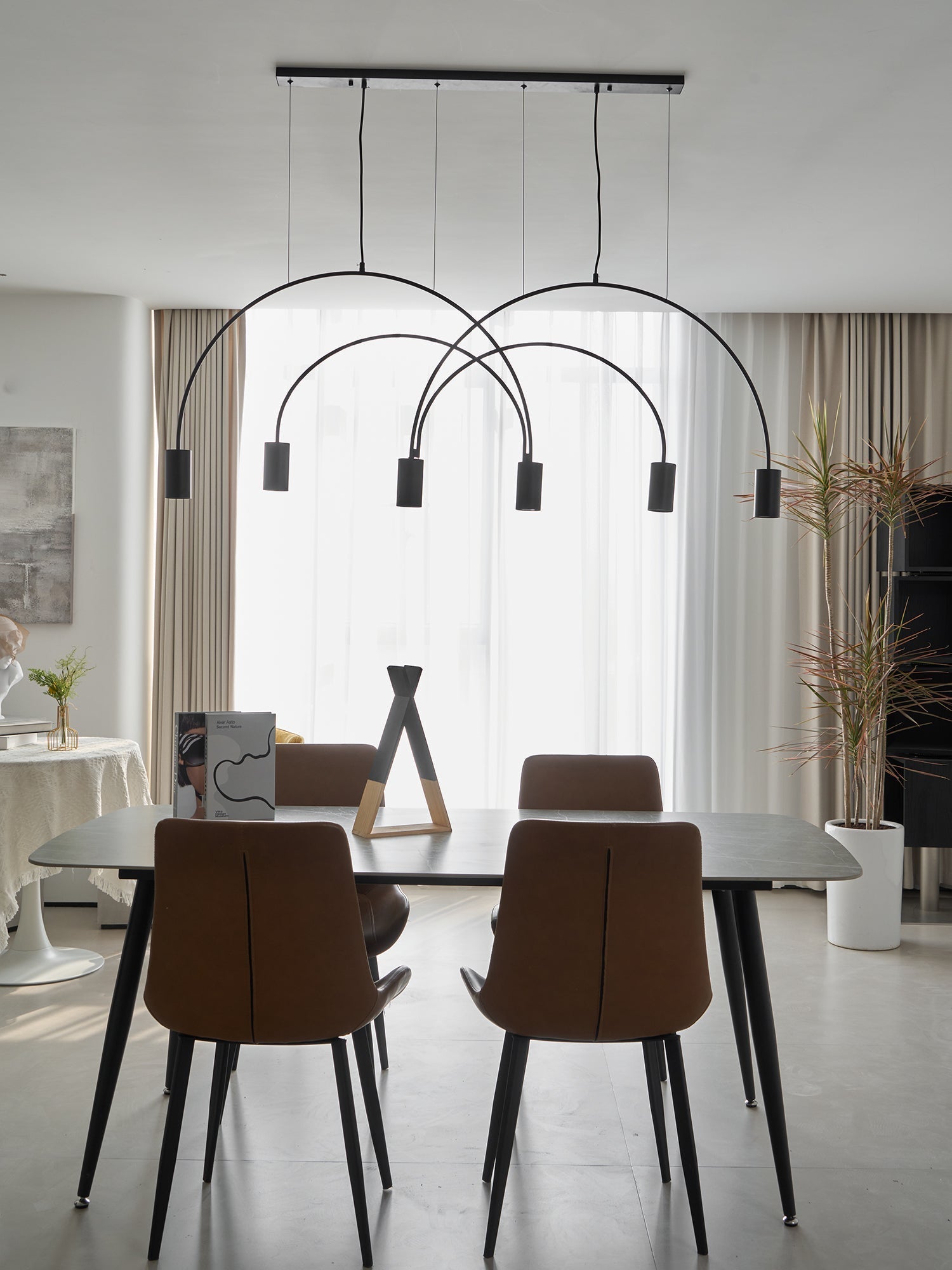 Noriel Pendant Lamp Overlapping Cylinder Minimalist Dining Room-Neutral Decor