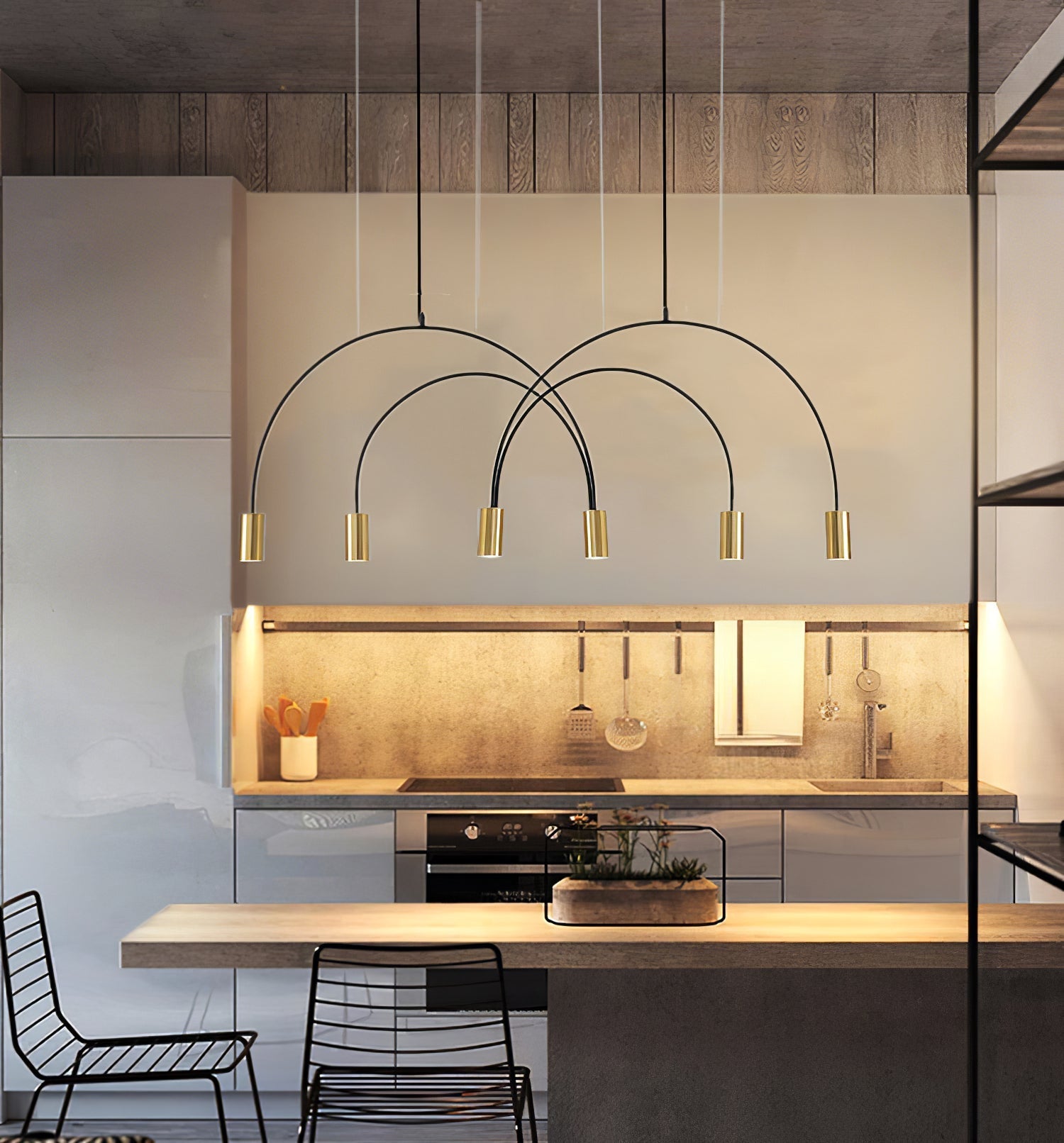 Noriel Pendant Lamp Overlapping Cylinder Minimalist Dining Room-Neutral Decor