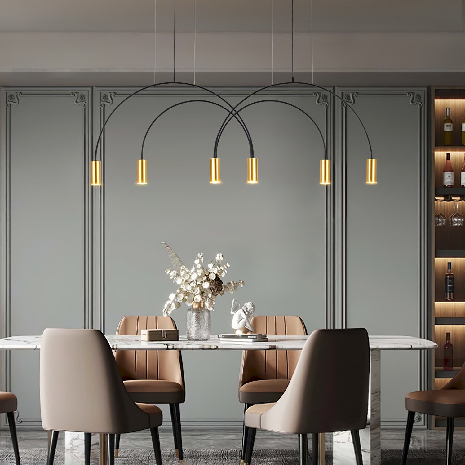 Noriel Pendant Lamp Overlapping Cylinder Minimalist Dining Room-Neutral Decor