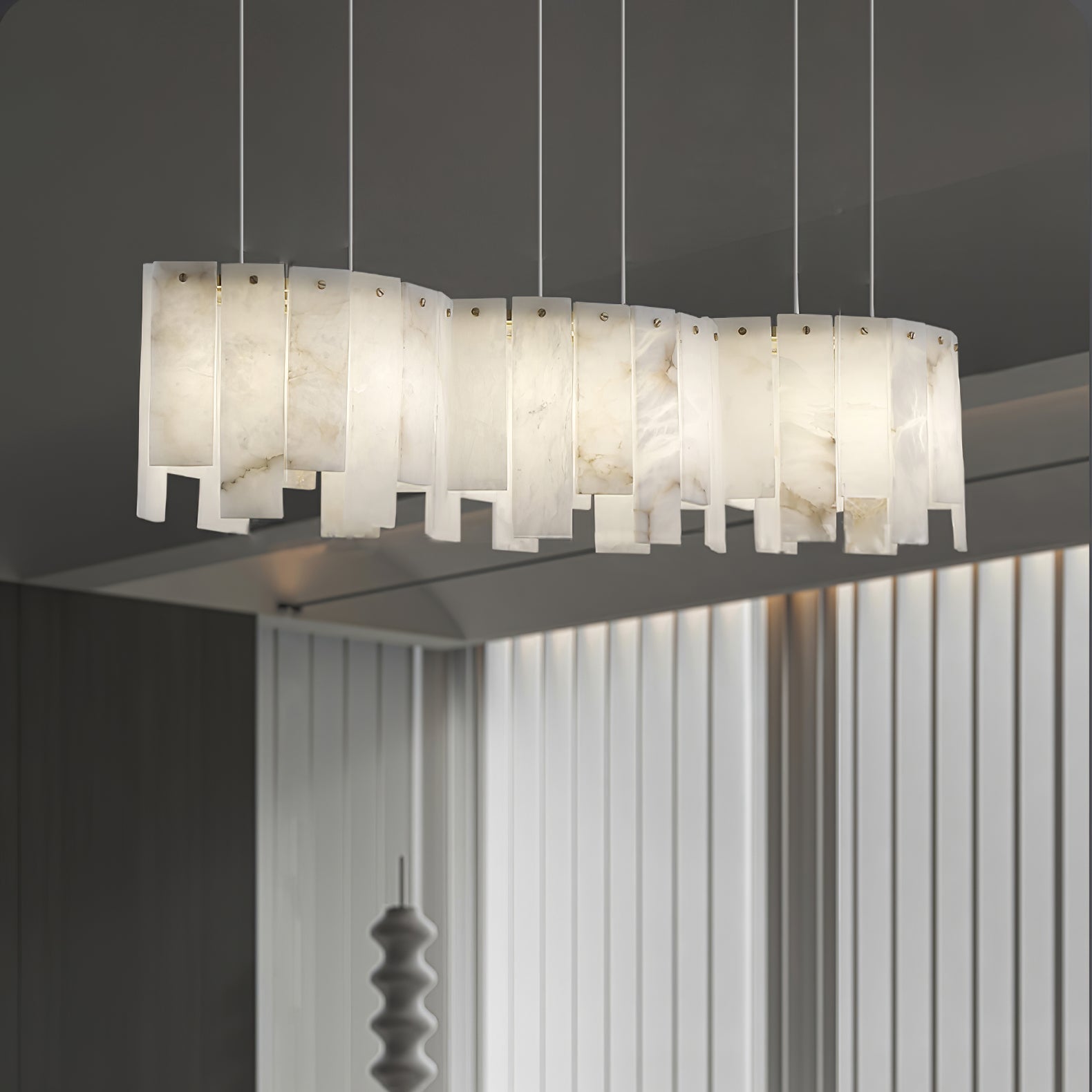 Cavelan Cluster Alabaster Pendant Light-Neutral Decor